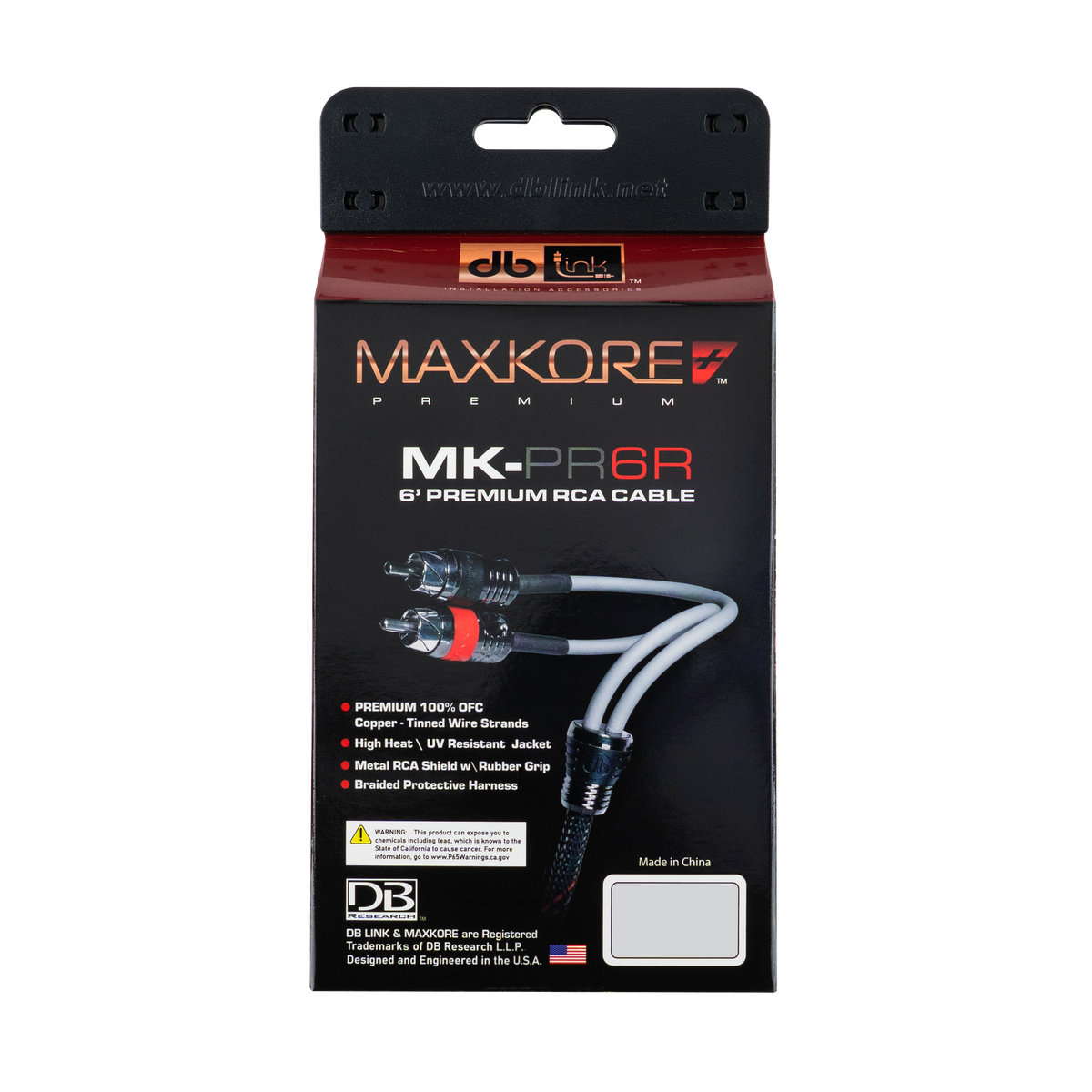 DB Link MK-PR6R : 6' Maxkore+ Premium Quad Shield, 100% OFC, TINNED Anti-Corrosive RCA