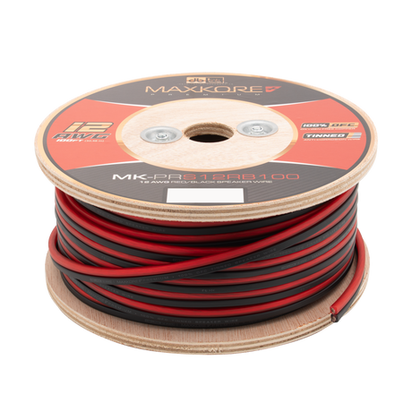 DB Link MK-PRS12RB100 : 100' 12 AWG Maxkore+ Premium Red/Black Speaker Wire, 100% OFC, TINNED Anti-Corrosive