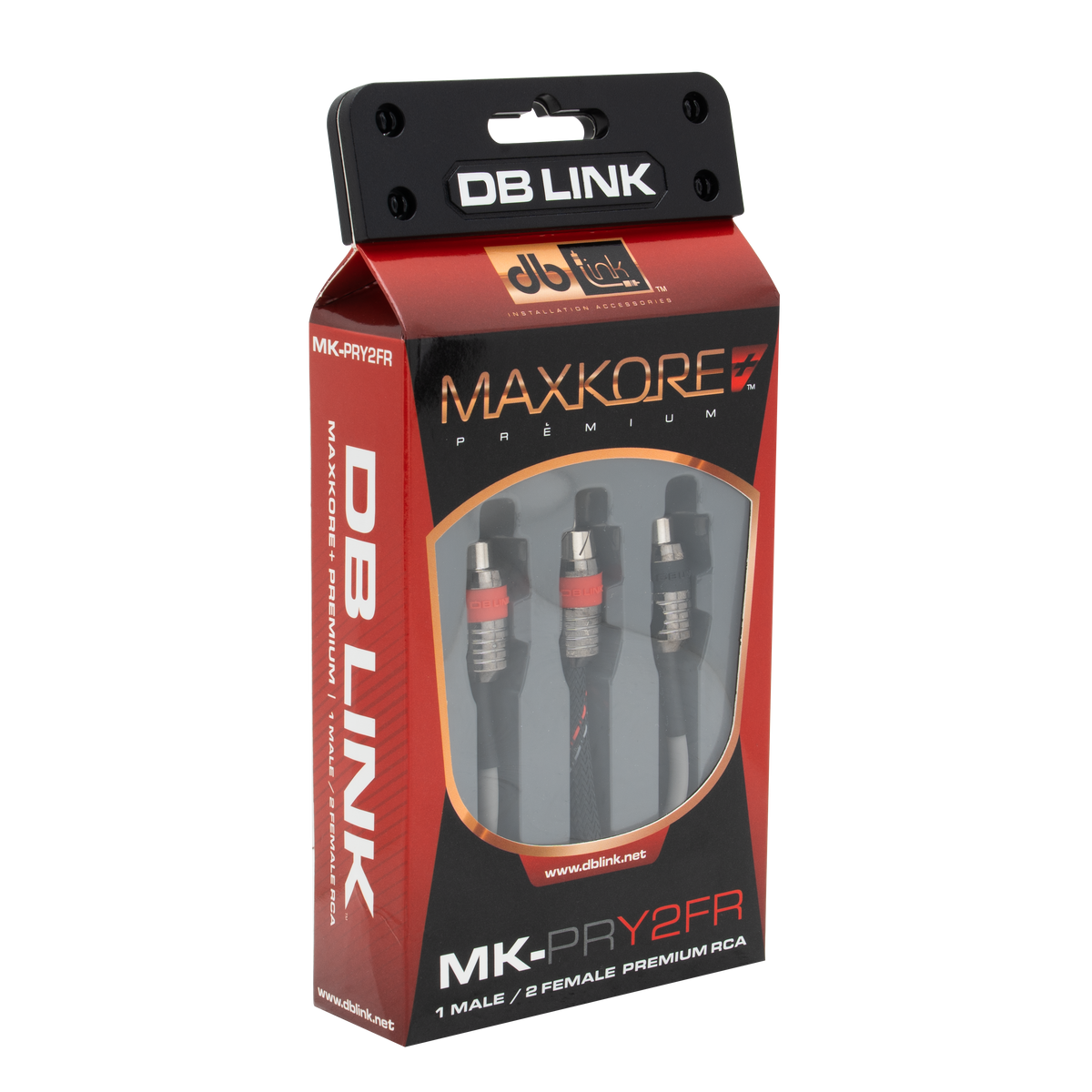 DB Link MK-PRY2FR : Maxkore+ Premium Quad Shield, 100% OFC, TINNED Anti-Corrosive RCA Ys 2F/1M