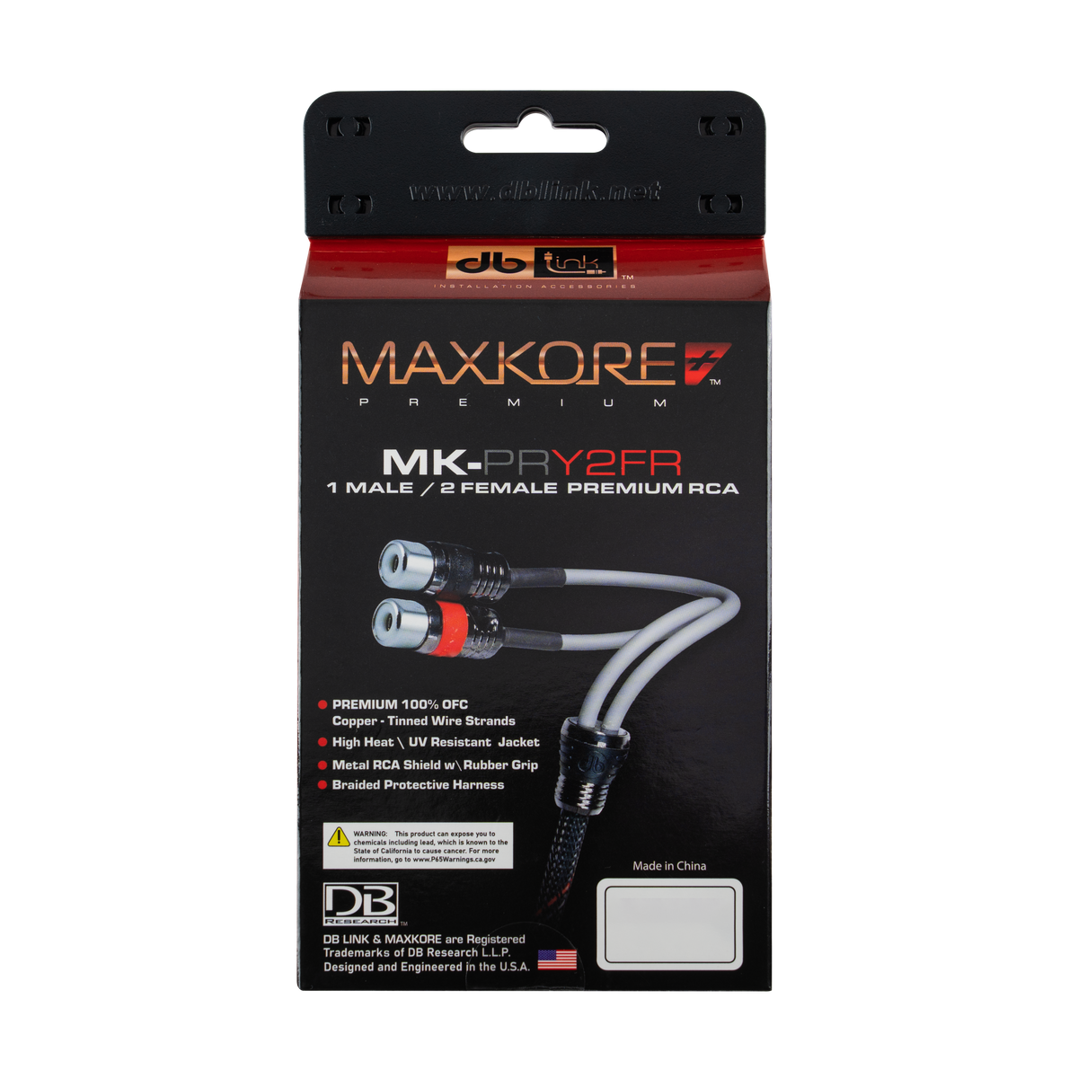 DB Link MK-PRY2FR : Maxkore+ Premium Quad Shield, 100% OFC, TINNED Anti-Corrosive RCA Ys 2F/1M