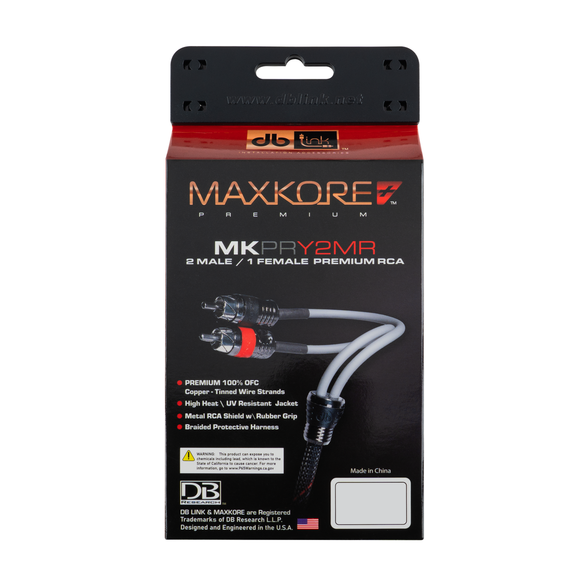 DB Link MK-PRY2MR : Maxkore+ Premium Quad Shield, 100% OFC, TINNED Anti-Corrosive RCA Ys 2M/1F