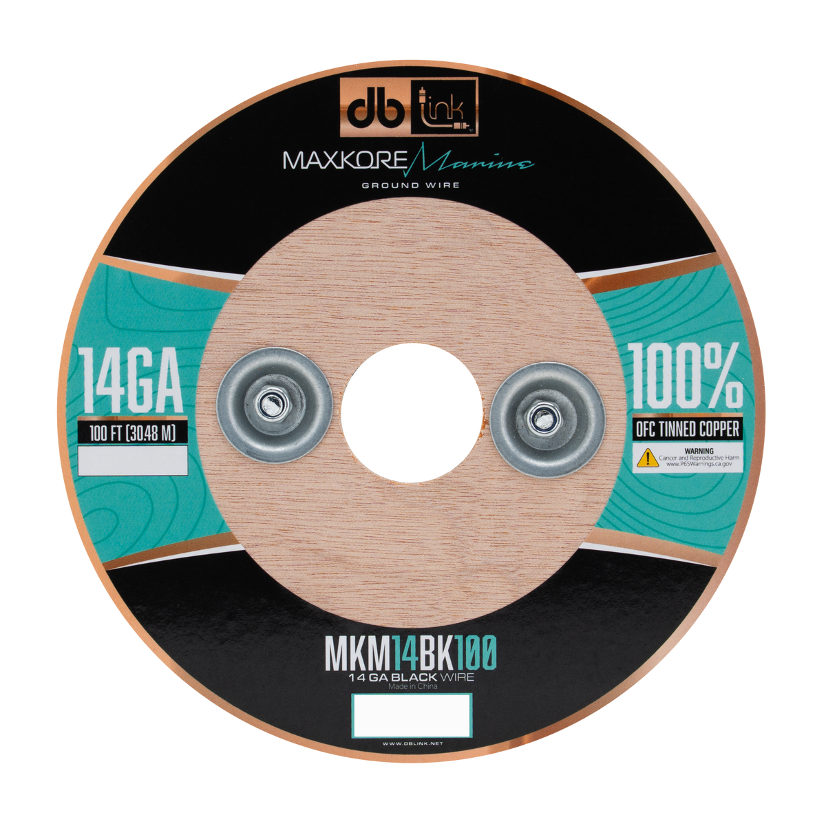DB Link MKM14BK100 : 100' 14 Ga Maxkore Marine Black, 100% OFC, TINNED Anti-Corrosive Wire Roll (WHOLE ROLL)