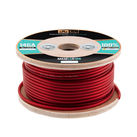 DB Link MKM14R100 : 100' 14 Ga Maxkore Marine Red, 100% OFC, TINNED Anti-Corrosive Wire Roll (WHOLE ROLL)