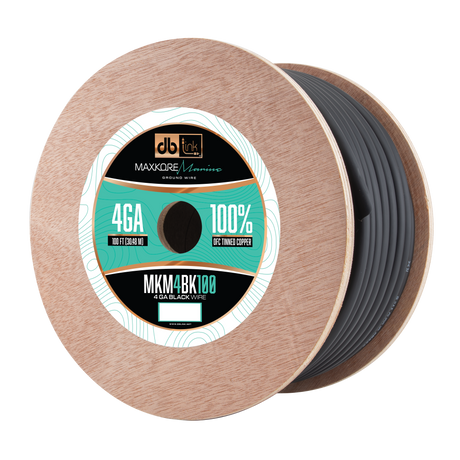DB Link MKM4BK100 : 100' 4Ga Maxkore Marine Black, 100% OFC, TINNED Anti-Corrosive Wire Roll