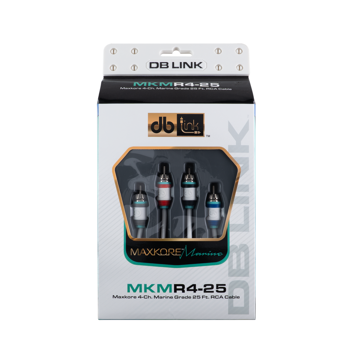 DB Link MKMR4-25 : 25' 4 Channel Maxkore Marine 100% OFC, Tinned Anti-Corrosive RCA