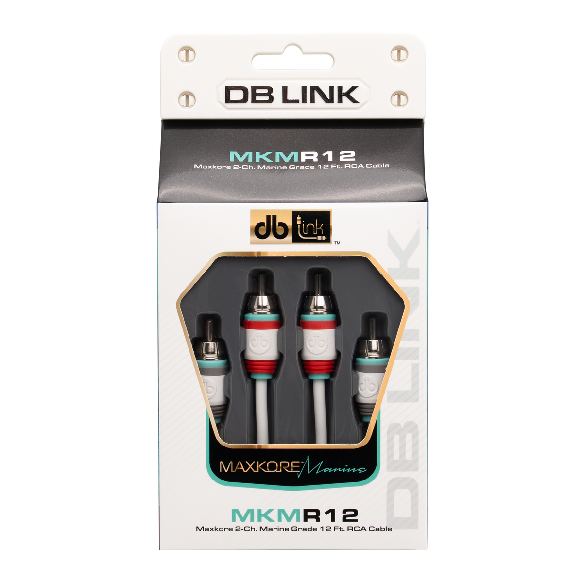 DB Link MKMR12 : 12' Maxkore Marine 100% OFC, Tinned Anti-Corrosive RCAs