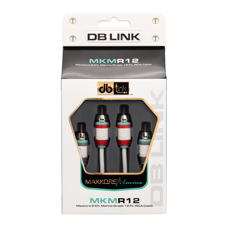 DB Link MKMR12 : 12' Maxkore Marine 100% OFC, Tinned Anti-Corrosive RCAs