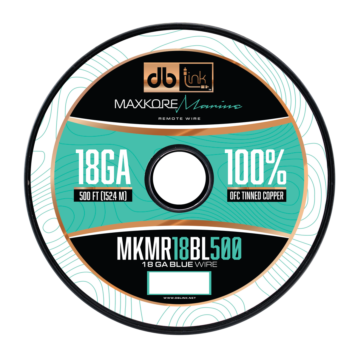 DB Link MKMR18BL500 : 500' 18GA Maxkore Marine blue Remote , 100% OFC,TINNED Anti-Corrosive wire roll