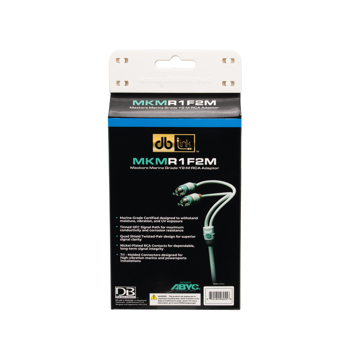 DB Link MKMR1F2M : Maxkore Marine 100% OFC, Tinned Anti-Corrosive RCAs Ys 1F/2M