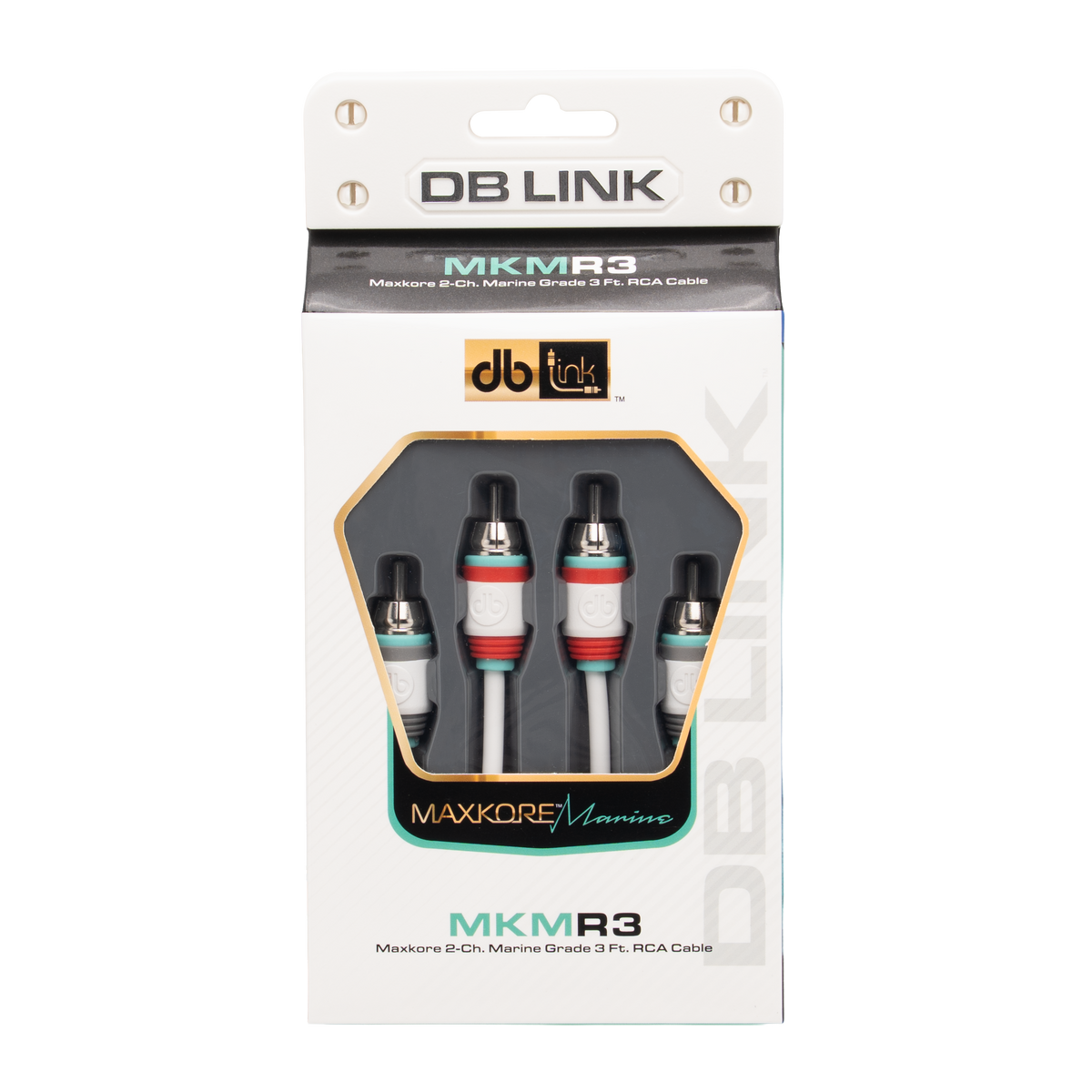 DB Link MKMR3 : 3' Maxkore Marine 100% OFC, Tinned Anti-Corrosive RCAs