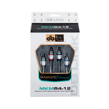 DB Link MKMR4-12 : 12' 4 Channel Maxkore Marine 100% OFC, Tinned Anti-Corrosive RCA