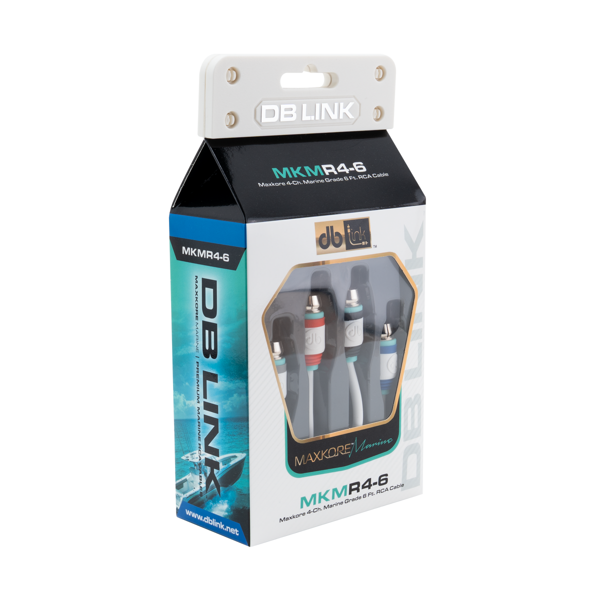 DB Link MKMR4-6 : 6' 4 Channel Maxkore Marine 100% OFC, Tinned Anti-Corrosive RCA
