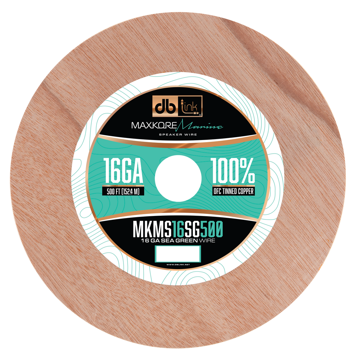 DB Link MKMS16SG500 : 500' 16 Ga Maxkore Marine Sea Green/Gray, 100% OFC, TINNED Anti-Corrosive Wire Roll