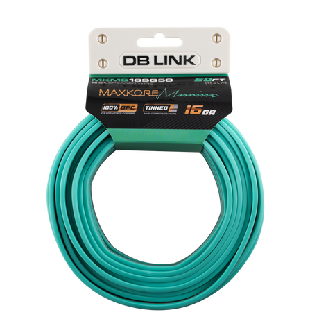 DB Link MKMS16SG50 : 50' 16 Ga Maxkore Marine Sea Green/Gray, 100% OFC, TINNED Anti-Corrosive Wire