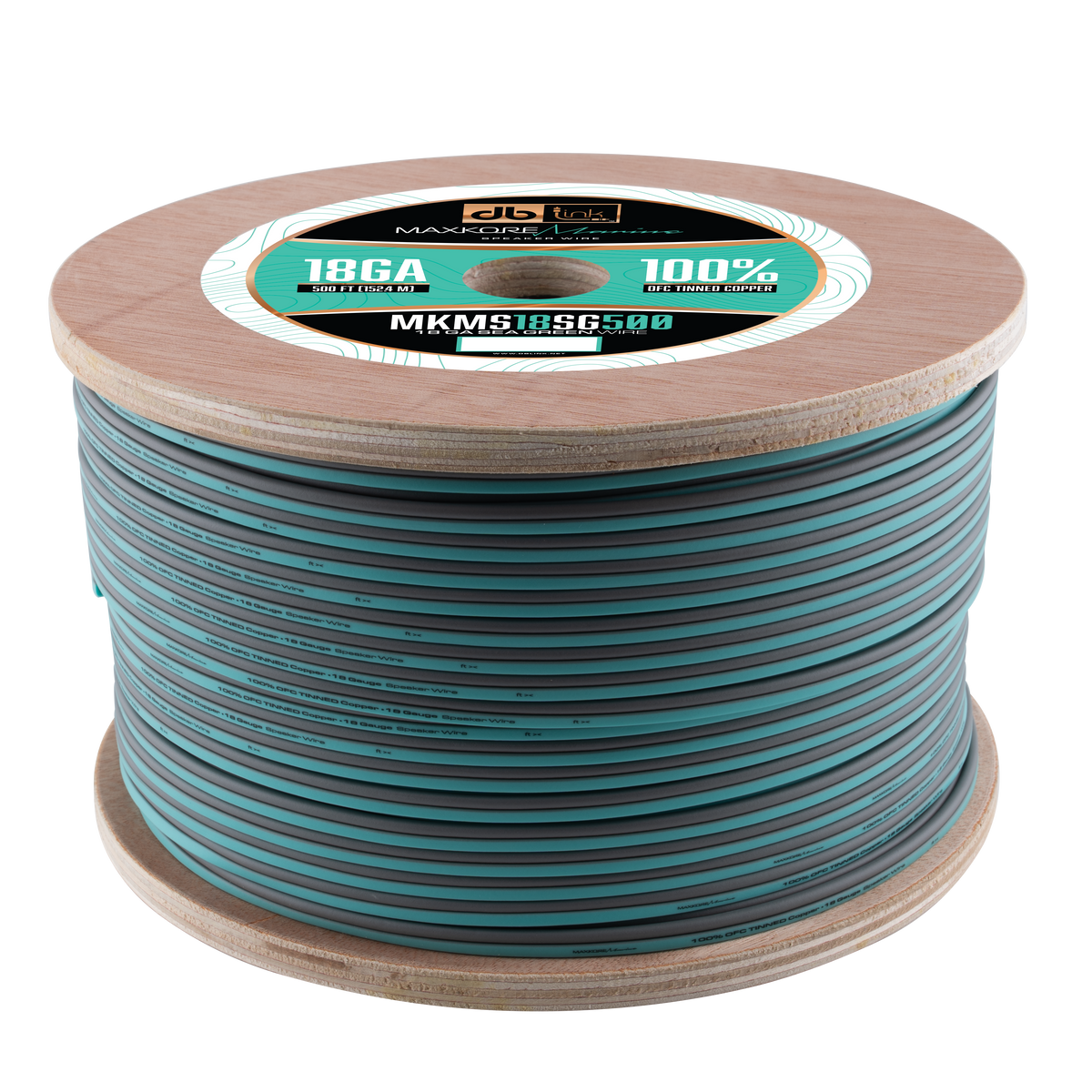 DB Link MKMS18SG500 : 500' 18Ga Maxkore Marine Sea Green/Gray, 100% OFC, TINNED Anti-Corrosive Wire Roll