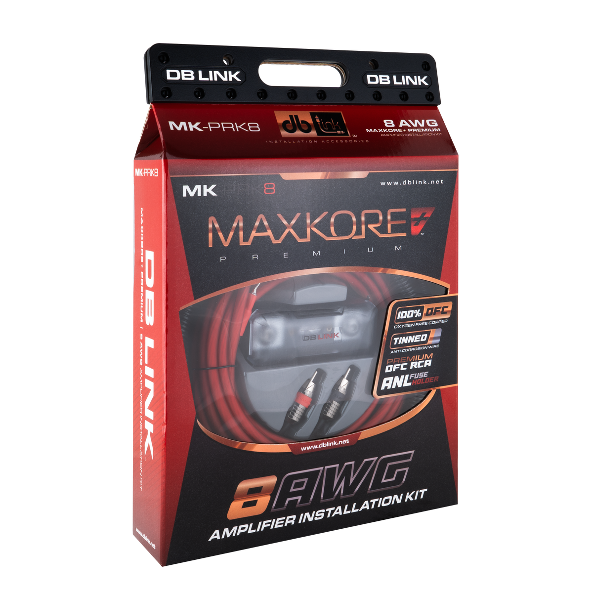 DB Link MK-PRK8: 8 AWG Maxkore+ Premium, 100% OFC, TINNED Anti-Corrosive Amplifier Installation Kit