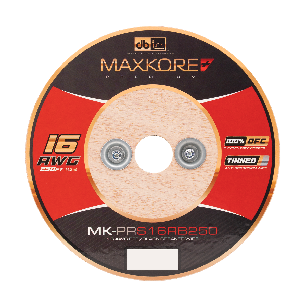 DB Link MK-PRS16RB250 : 250' 16 AWG Maxkore+ Premium Red/Black Speaker Wire, 100% OFC, TINNED Anti-Corrosive