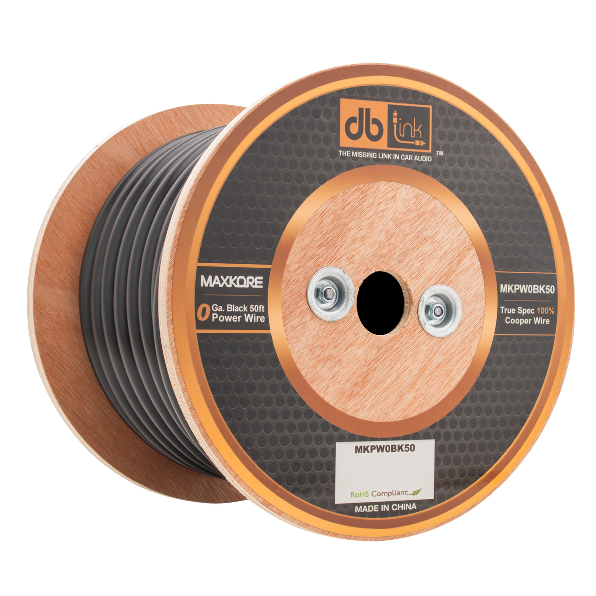 DB Link MKPW0BK50 : 0 Gauge Black 50 ft. Maxkore Soft Touch Power Wire Roll
