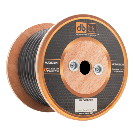 DB Link MKPW0BK50 : 0 Gauge Black 50 ft. Maxkore Soft Touch Power Wire Roll