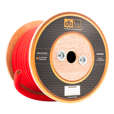 DB Link MKPW0R50 : 0 Gauge Red 50 ft. Maxkore Soft Touch Power Wire Roll
