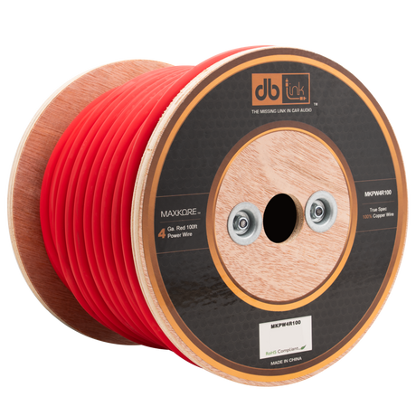 DB Link MKPW4R100 : 4 Gauge Red 100 ft. Maxkore Soft Touch Power Wire Roll