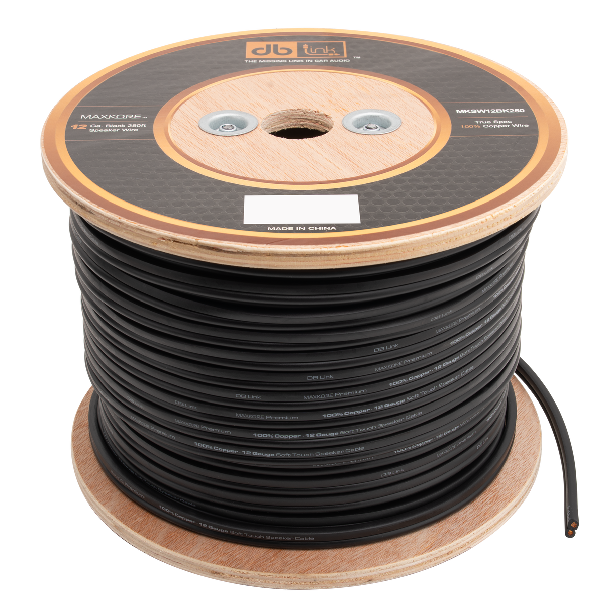 DB Link MKSW12BK250 : 12 Gauge Black 250 ft. Maxkore Soft Touch Speaker Wire Roll