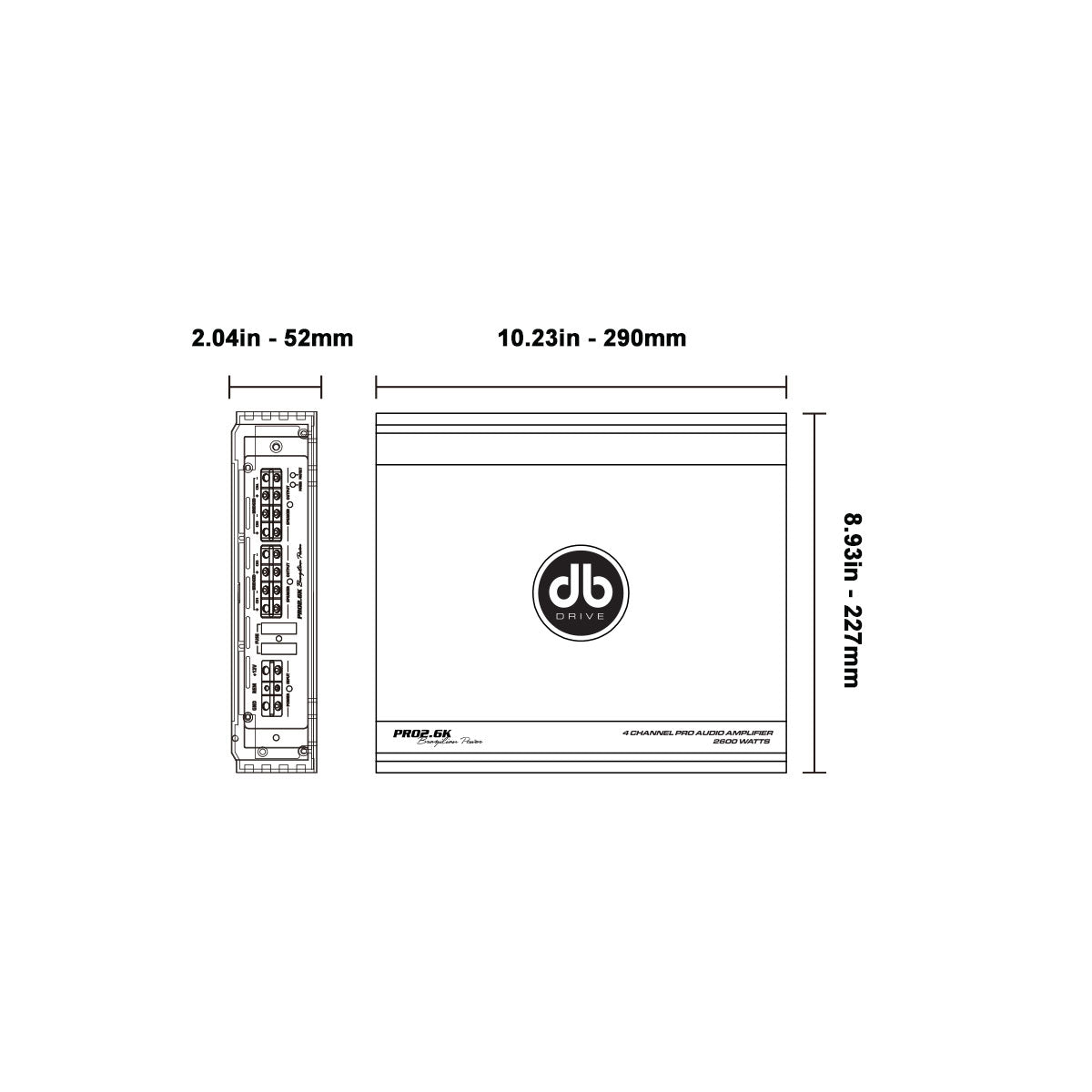DB Drive PRO2.6K : 4 Channel PRO Audio Amplifier