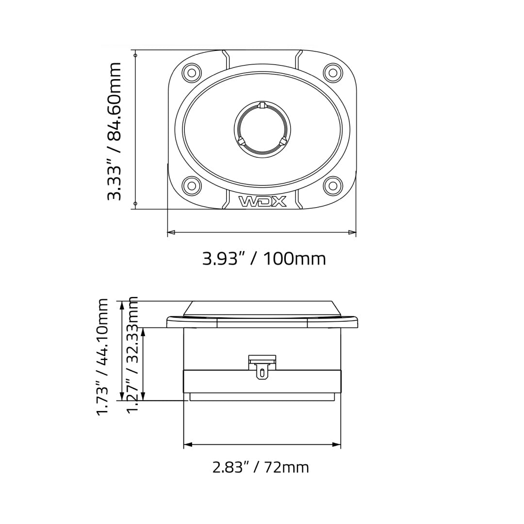 DB Drive WDX5-TW : 1.5" Elliptical Die Cast Tweeter (1 Pair)