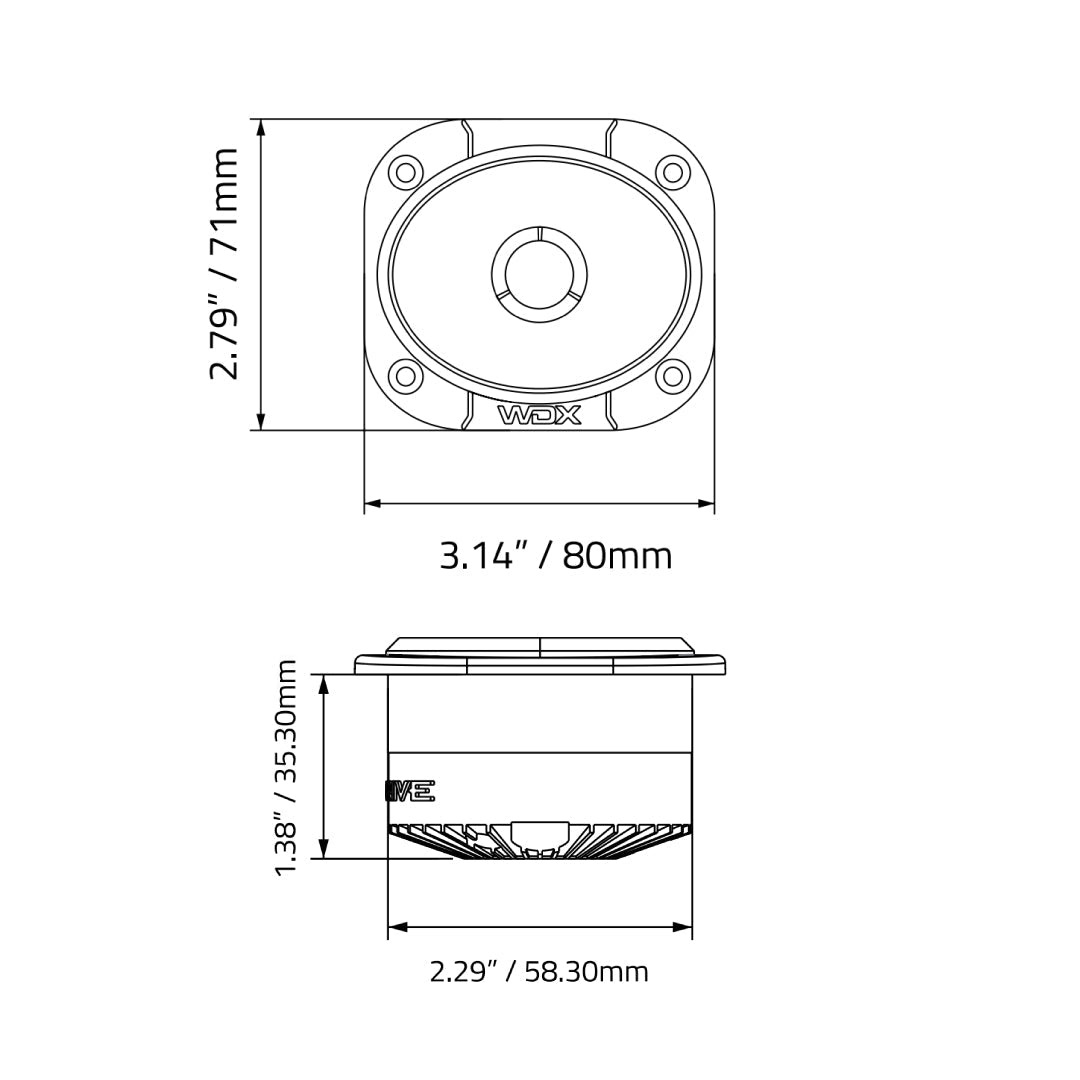 DB Drive WDX7N-TW : 1" Titanium Dome Elliptical Mini Tweeter (1 Pair)