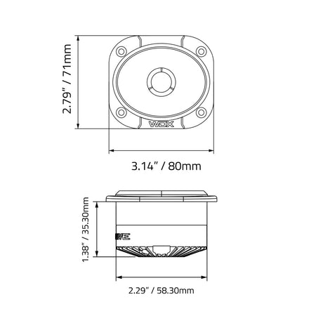 DB Drive WDX7N-TW : 1" Titanium Dome Elliptical Mini Tweeter (1 Pair)