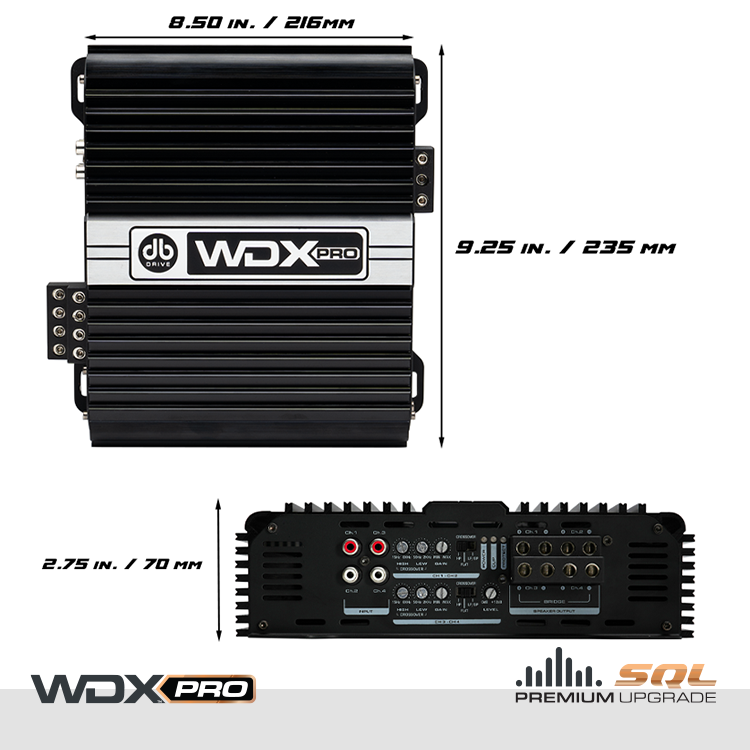 DB Drive WDX PRO1000.4 : 4-Channel Full-Range Class D Amplifier