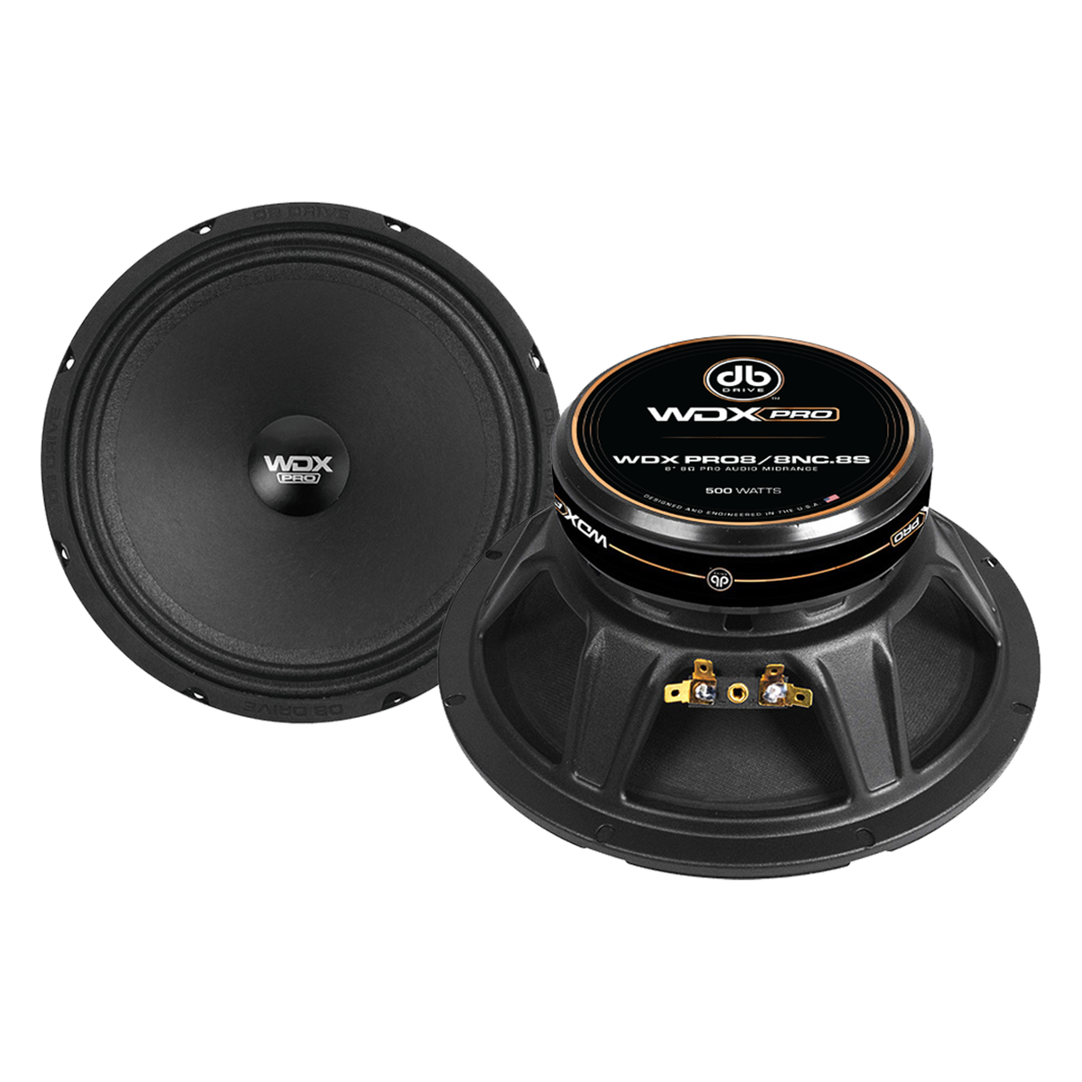 DB Drive WDXPRO8/8NC.8S : 8" Wide Freq Range-ProAudio MidBass 1.5in TIL VC papercone w/cloth surround