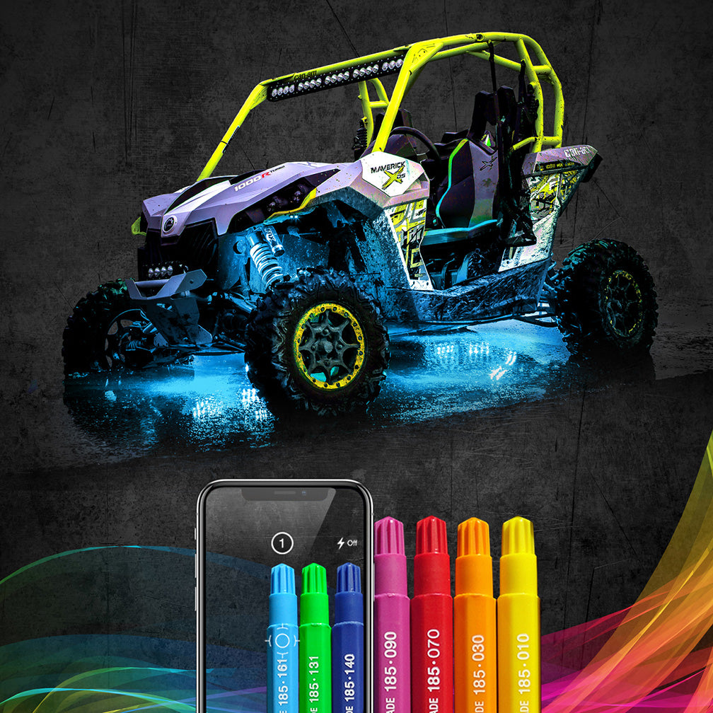 XKGLOW XK-ROCK-ADV 8pc RGB 6W Rock Light App Controlled Bluetooth Advanced Kit