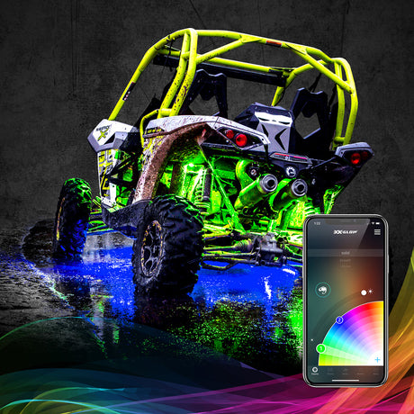 XKGLOW XK-ROCK-ADV 8pc RGB 6W Rock Light App Controlled Bluetooth Advanced Kit