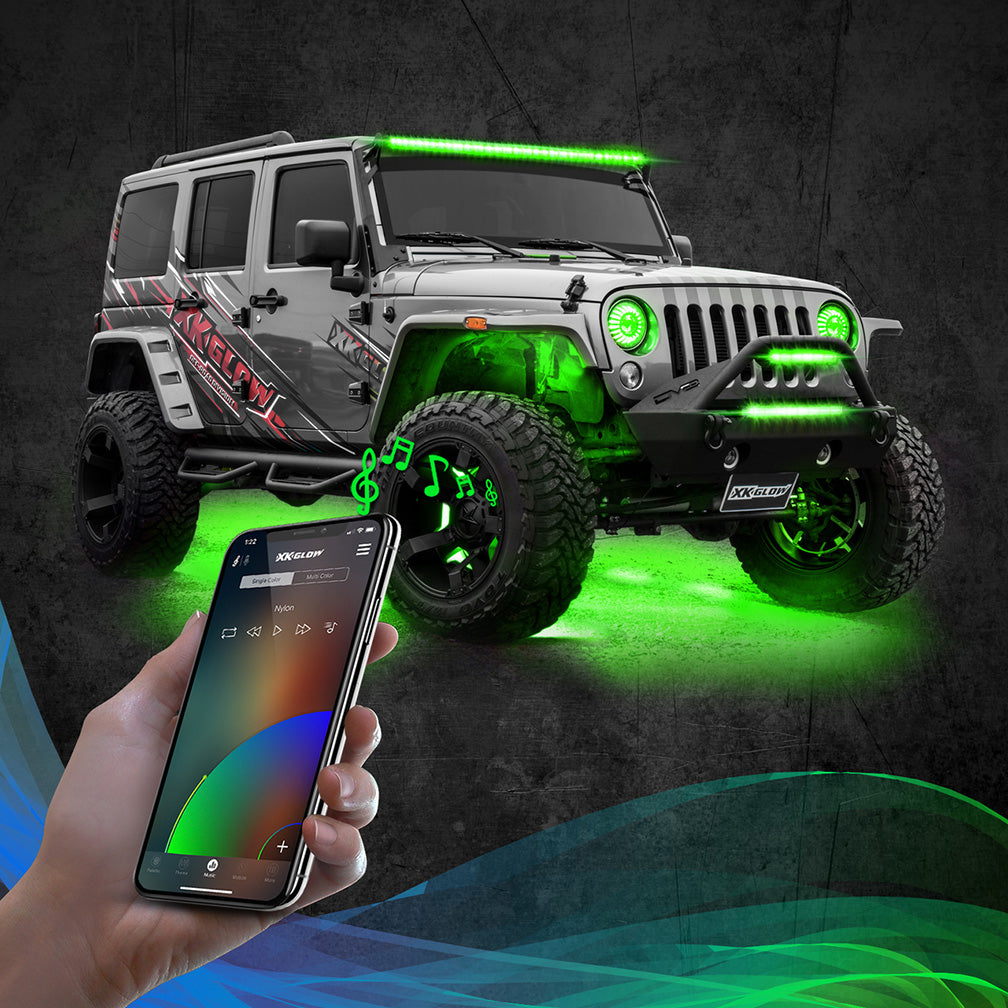 XKGLOW XK-ROCK-ADV 8pc RGB 6W Rock Light App Controlled Bluetooth Advanced Kit