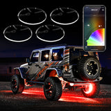 XKGLOW XK-WHEEL-KIT-AD 4pc 15-18 Adjustable Wheel Ring Light Kit XKchrome App controlled w/ Turn Signal Function