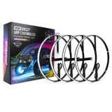 XKGLOW XK-WHEEL-KIT-AD 4pc 15-18 Adjustable Wheel Ring Light Kit XKchrome App controlled w/ Turn Signal Function