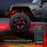 XKGLOW XK-WHEEL-KIT 4pc 15" Wheel Ring Light Kit App controlled w/ Turn Signal Function