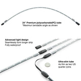 XKGLOW KS-Car-Advance 8x24 Slim Tube + 6x10 Flex Strip  Million Color XKCHROME Smartphone App Controlled Undercar Kit