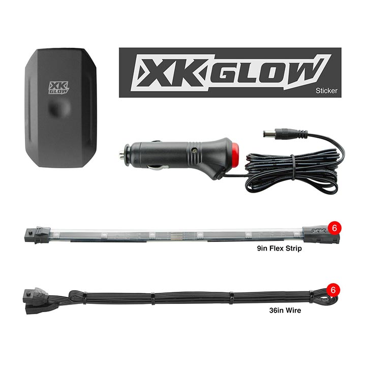 XKGLOW KS-Car-Mini 6x10 Flex Strip Million Color XCHROME Smartphone App Controlled Undercar Kit