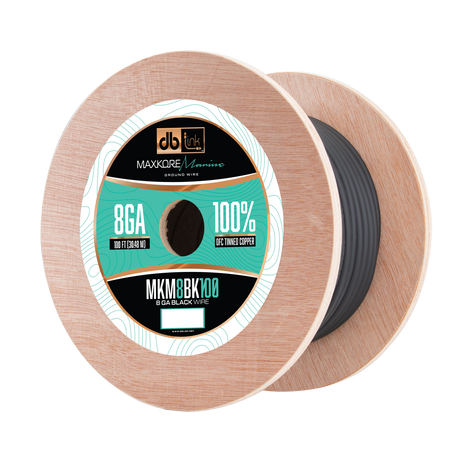 DB Link MKM8BK100 : 100' 8Ga Maxkore Marine Black, 100% OFC, TINNED Anti-Corrosive Wire Roll