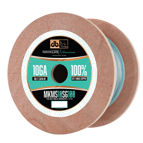 DB Link MKMS10SG100 : 100' 10Ga Maxkore Marine Sea Green/Gray, 100% OFC, TINNED Anti-Corrosive Wire Roll