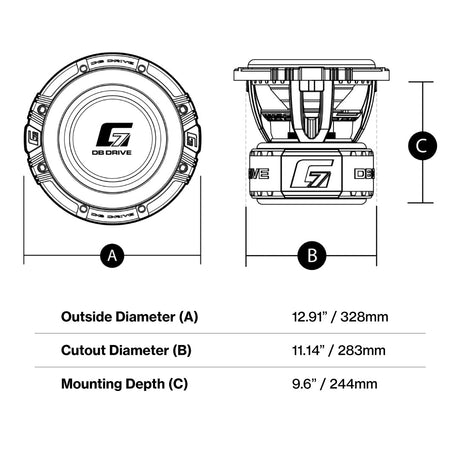 DB Drive G7 12.1 : 12" Dual 1-Ohm Subwoofer