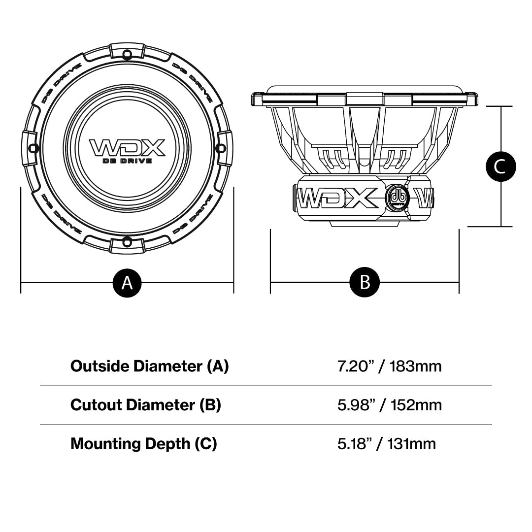 DB Drive WDX6.5G2.2 : 6.5" Dual 2-Ohm Subwoofer
