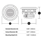 DB Drive WDX10G0.4 : 10" Dual 4-Ohm Subwoofer