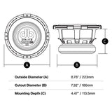 DB Drive WDX8G2F-4 : 8" Shallow mount Dual 4-Ohm Subwoofer
