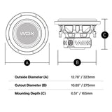 DB Drive WDX12G0.4 : 12" Dual 4-Ohm Subwoofer