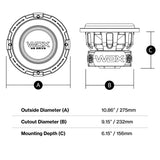 DB Drive WDX10G1.4 : 10" Dual 4-Ohm Subwoofer