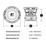 DB Drive G7 10.2 : 10" Dual 2-Ohm Subwoofer